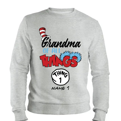 Grandma of All Things Shirt – Personalized Custom T-Shirt with Kids’ Names – Fun Gift for Nana, Mimi, Abuela  Ezcustomize