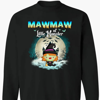 Grandma of Little Monsters – Personalized Halloween Shirt, Hoodie, or Sweatshirt – Funny Spooky Gift for Nana, Mimi, or Grandma  Ezcustomize
