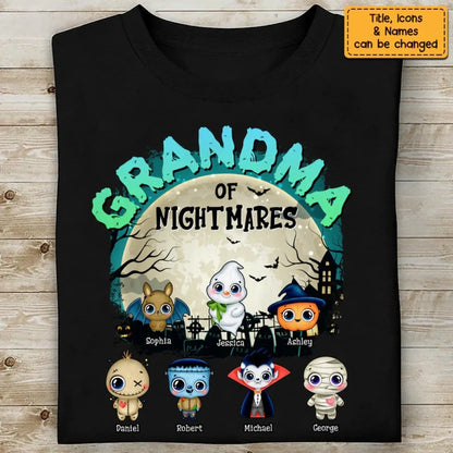 Grandma of Nightmares Halloween Theme – Personalized Shirt, Hoodie, or Sweatshirt – Funny Scary Gift for Spooky-Season Loving Grandmas  Ezcustomize