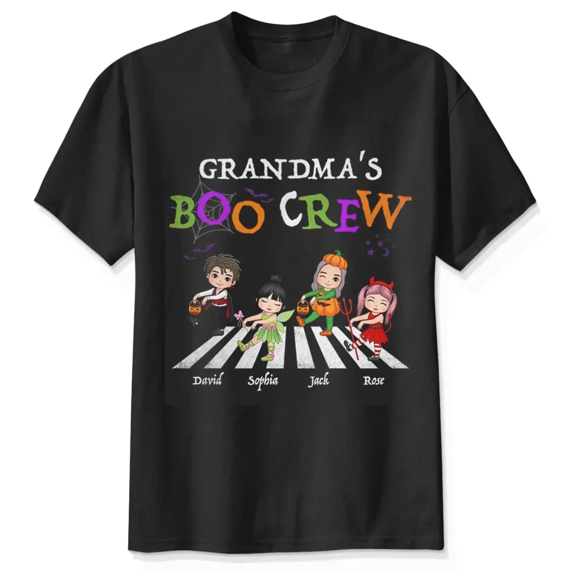 Grandma's Boo Crew Halloween Shirt – Personalized Custom T-shirt with Grandkids' Names, Cute Halloween Gift for Grandma, Nana, Mimi, or Mom  Ezcustomize