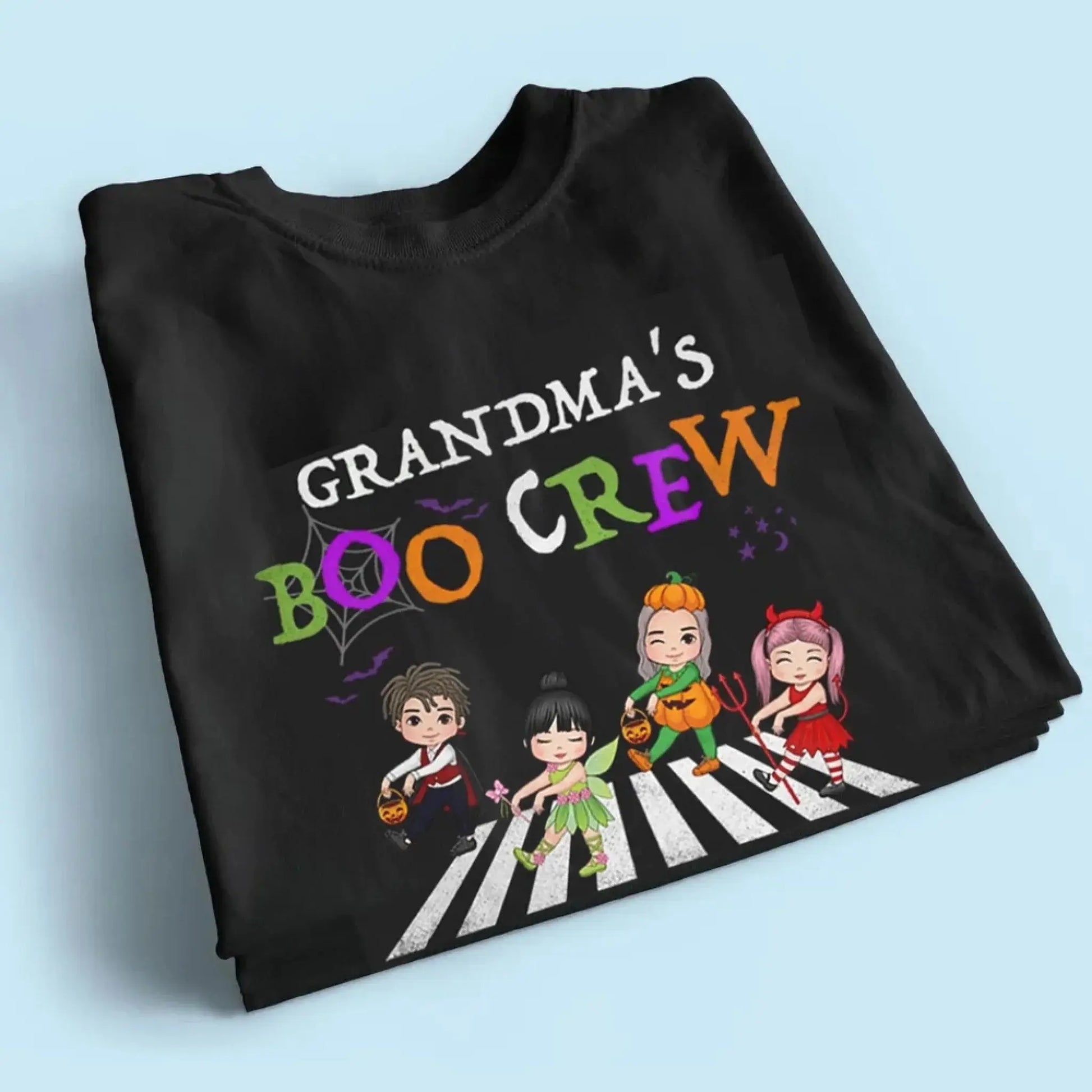 Grandma's Boo Crew Halloween Shirt – Personalized Custom T-shirt with Grandkids' Names, Cute Halloween Gift for Grandma, Nana, Mimi, or Mom  Ezcustomize