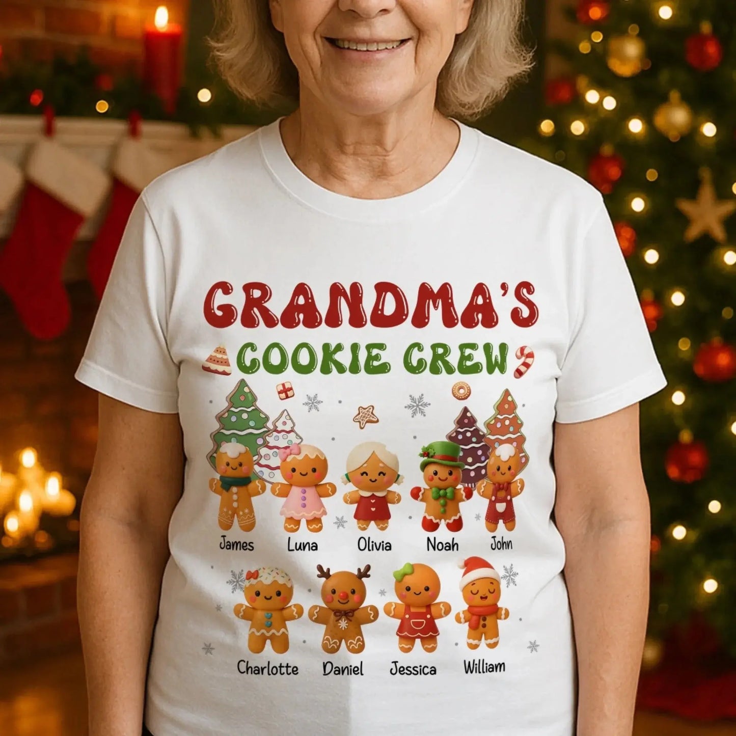 Grandma’s Cookie Crew – Personalized Shirt – Fun Custom Baking Tee & Sweet Gift for Grandma, Nana, or Mimi from Grandkids & Family  Ezcustomize