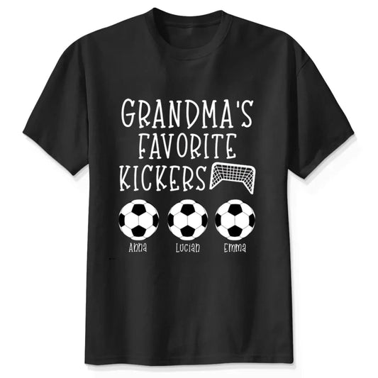 Grandma’s Favorite Kickers Soccer Shirt – Personalized T-Shirt with Kids’ Names – Gift for Soccer Grandma or Mom  Ezcustomize