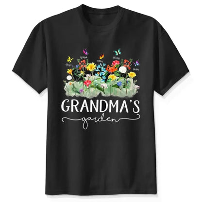 Grandma’s Garden Birth Flower Shirt – Personalized T-Shirt – Custom Family Gift for Grandma from Kids or Grandkids  Ezcustomize