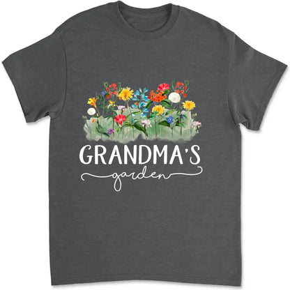 Grandma’s Garden Birth Flower Shirt – Personalized T-Shirt – Custom Family Gift for Grandma from Kids or Grandkids  Ezcustomize