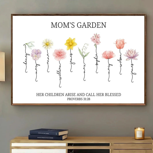 Grandma’s Garden Personalized Floral Name Print – Custom Family Poster Wall Decor – Meaningful Birthday, Mother’s Day & Christmas Gift for Grandma  Ezcustomize