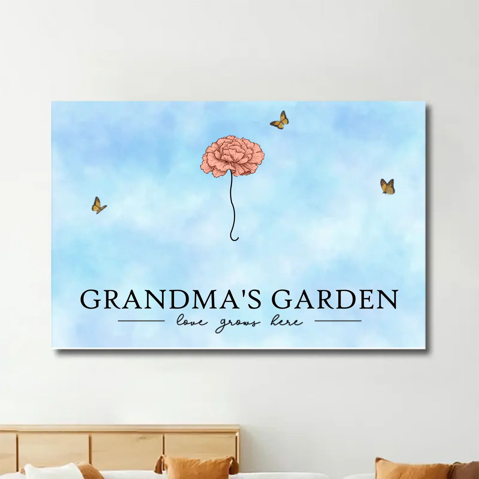 Grandma’s Garden Personalized Wall Art – Custom Birth Month Flower Poster Gift from Grandkids, Floral Mother’s Day Gift for Grandma, Nana  Ezcustomize