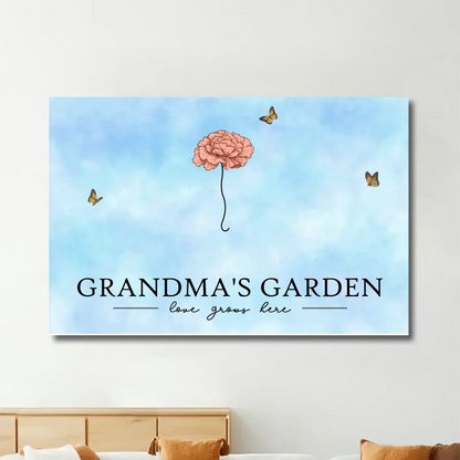 Grandma’s Garden Personalized Wall Art – Custom Birth Month Flower Poster Gift from Grandkids, Floral Mother’s Day Gift for Grandma, Nana  Ezcustomize