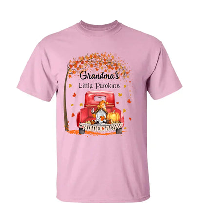 Grandma’s Little Pumpkins Shirt – Personalized Fall Gift with Kids’ Names – Custom Thanksgiving T-Shirt for Grandma  Ezcustomize