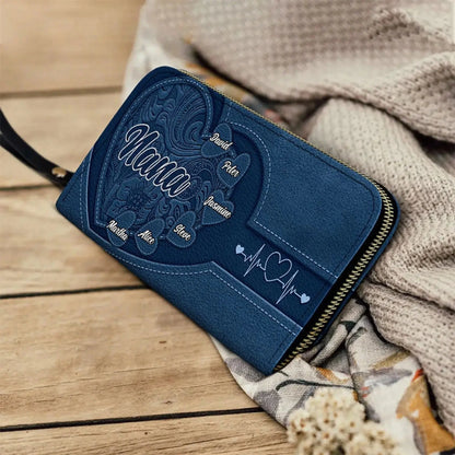 Grandma's Little Sweethearts - Personalized Leather Long Wallet - Gift for Mommy, Mother, Grandma, Gigi  Ezcustomize