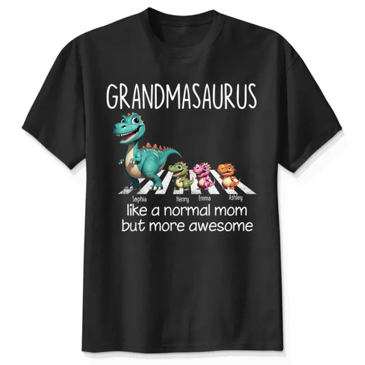Grandmasaurus & Kids 3D Dinosaur Shirt – Personalized Dark Color T-Shirt – Fun Mother’s Day Gift for Grandma  Ezcustomize