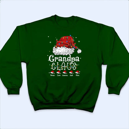 Grandpa Claus Shirt – Personalized Christmas T-Shirt with Kids’ Names – Custom Funny Holiday Gift for Grandpa, Granddad, or Pop Pop  Ezcustomize