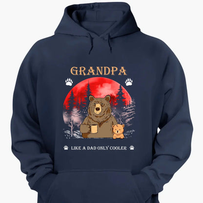 Grandpa Like a Dad Only Cooler Shirt – Personalized Cool Bear T-shirt with Grandkids’ Names, Funny Gift for Papa, Dad, Grandpa  Ezcustomize