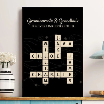 Grandparents & Grandkids Forever Linked Together Scrabble - Personalized Poster  Ezcustomize