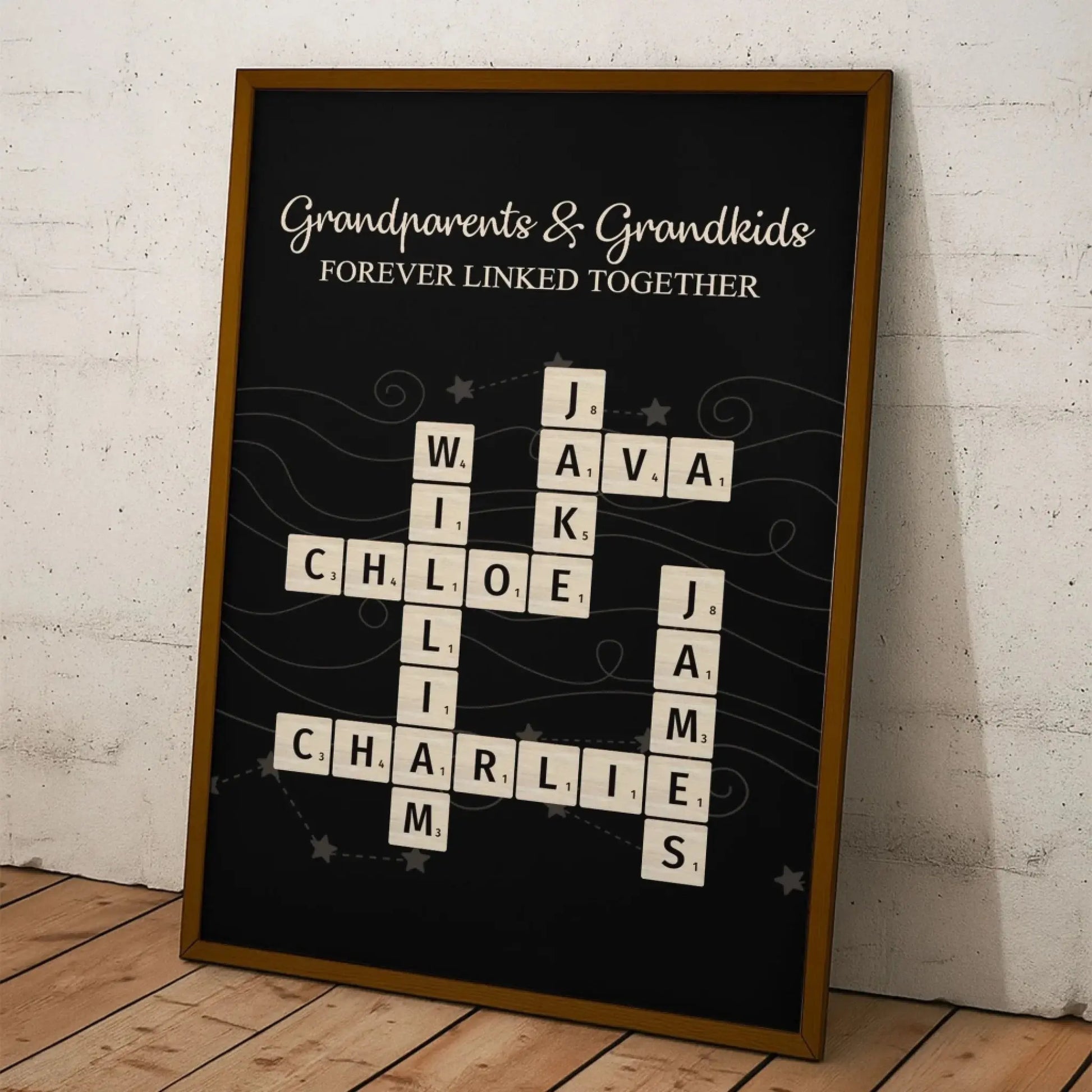 Grandparents & Grandkids Forever Linked Together Scrabble - Personalized Poster  Ezcustomize