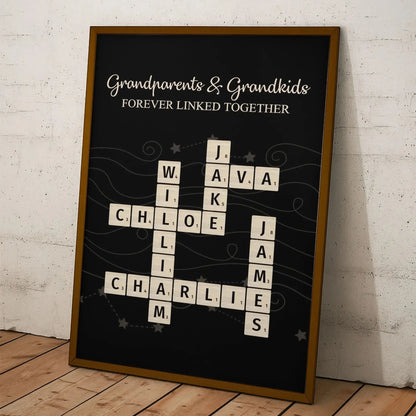Grandparents & Grandkids Forever Linked Together Scrabble - Personalized Poster  Ezcustomize