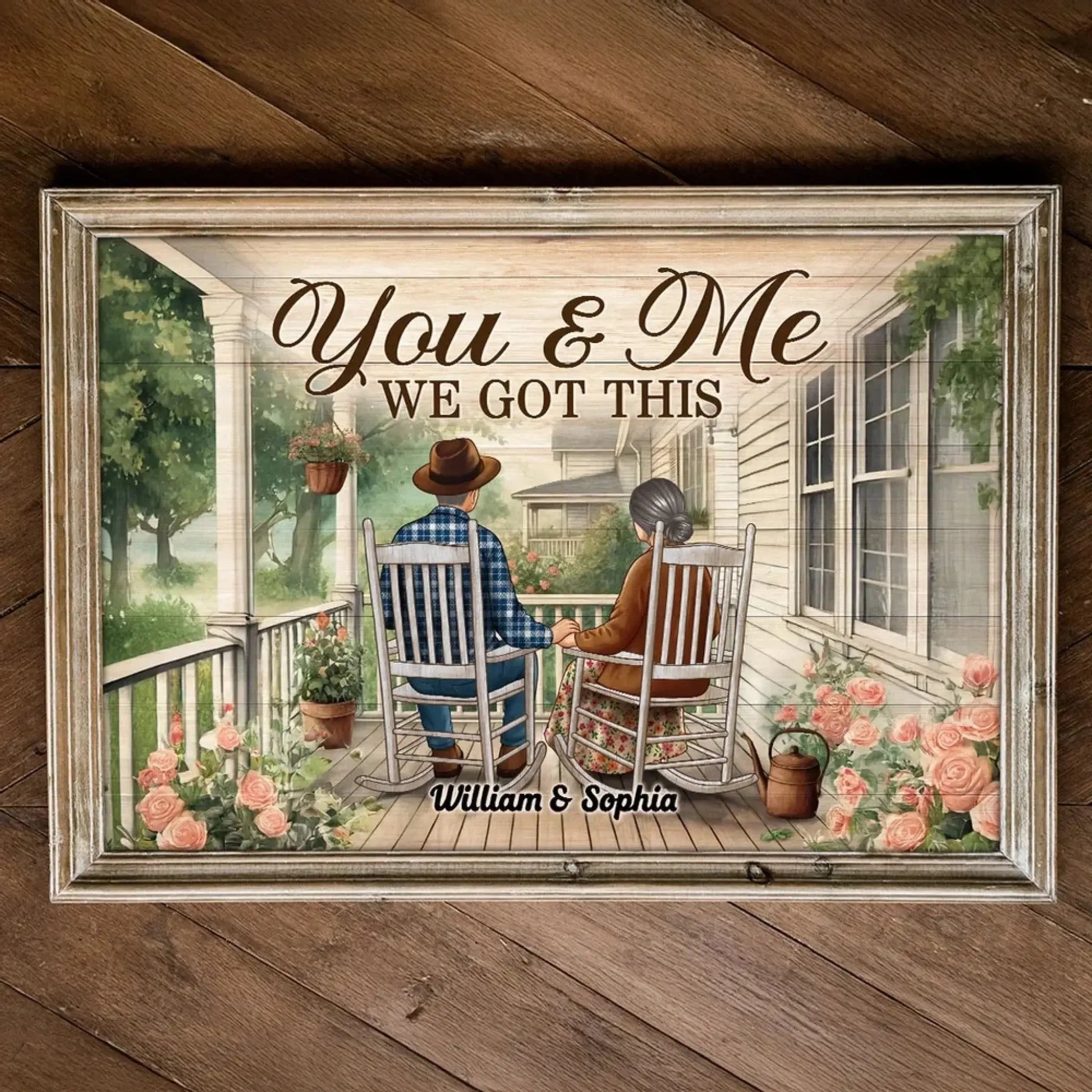 Growing Old Together Porch Poster – Personalized Couple Canvas with Names & Year, Anniversary Gift for Husband or Wife  Ezcustomize