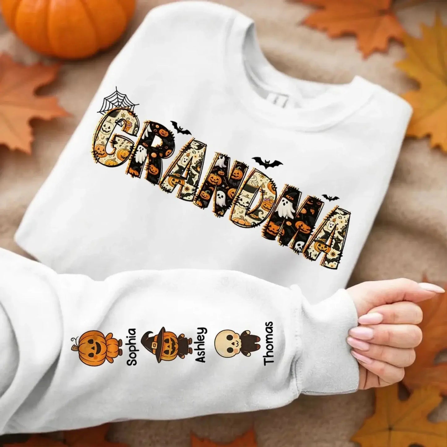 Halloween Mama Grandma – Personalized Sweatshirt – Fun Spooky Fall Gift for Mom, Grandma, Nana, or Mimi to Celebrate Halloween  Ezcustomize