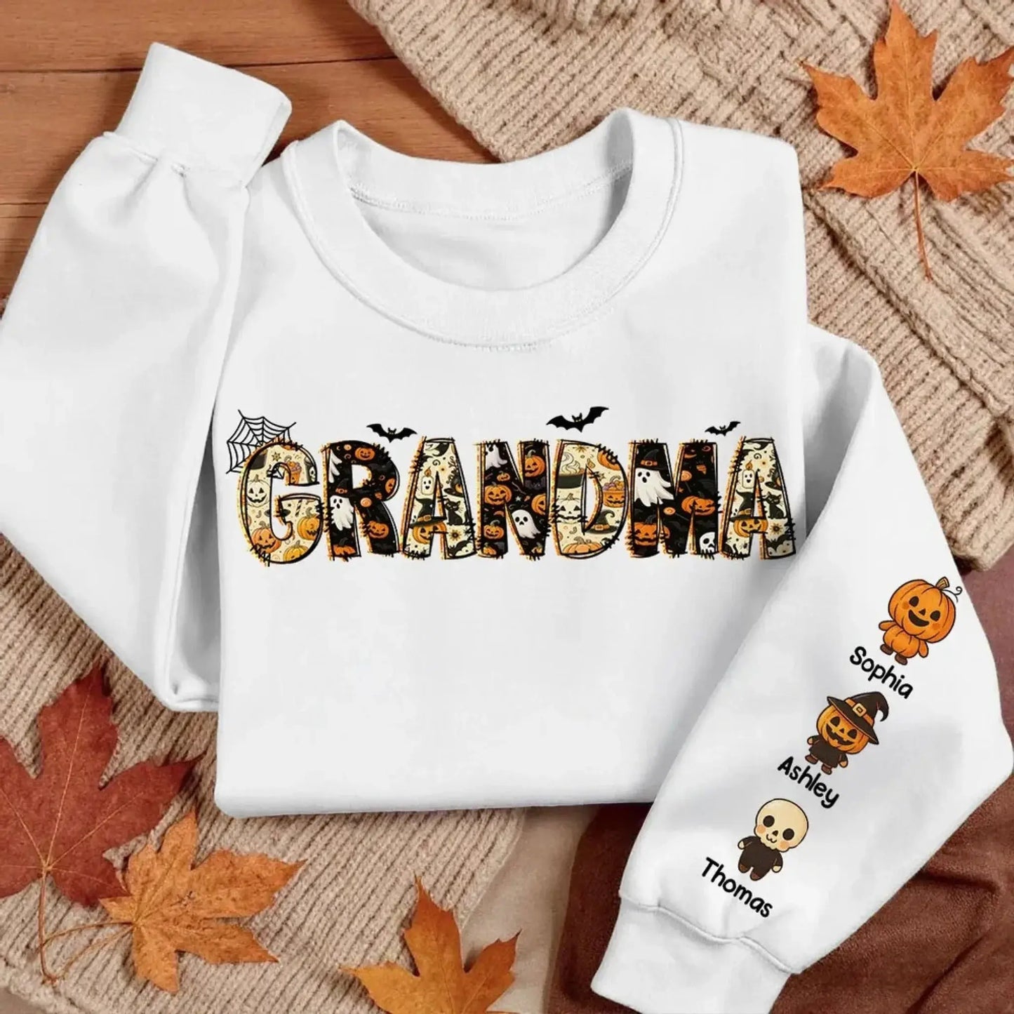 Halloween Mama Grandma – Personalized Sweatshirt – Fun Spooky Fall Gift for Mom, Grandma, Nana, or Mimi to Celebrate Halloween  Ezcustomize