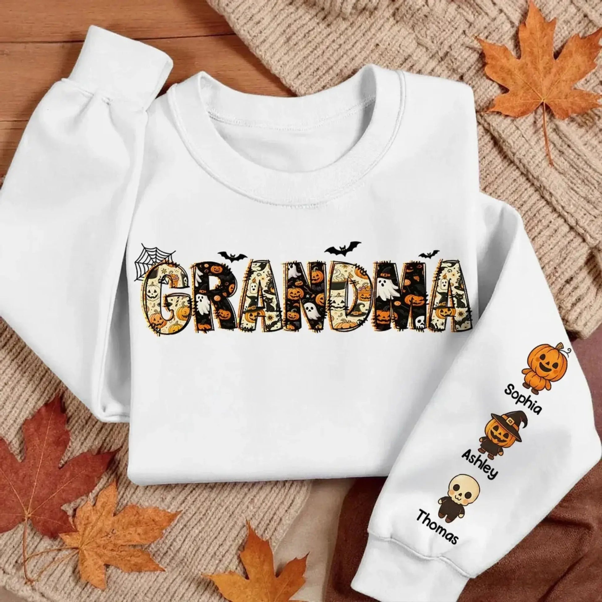 Halloween Mama Grandma – Personalized Sweatshirt – Fun Spooky Fall Gift for Mom, Grandma, Nana, or Mimi to Celebrate Halloween  Ezcustomize