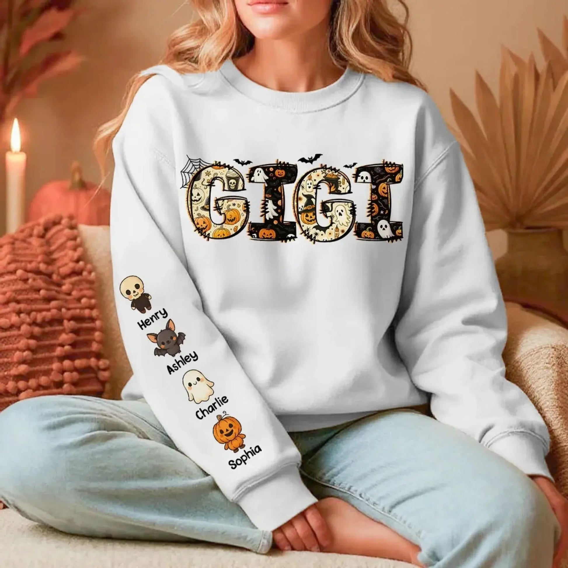 Halloween Mama Grandma – Personalized Sweatshirt – Fun Spooky Fall Gift for Mom, Grandma, Nana, or Mimi to Celebrate Halloween  Ezcustomize