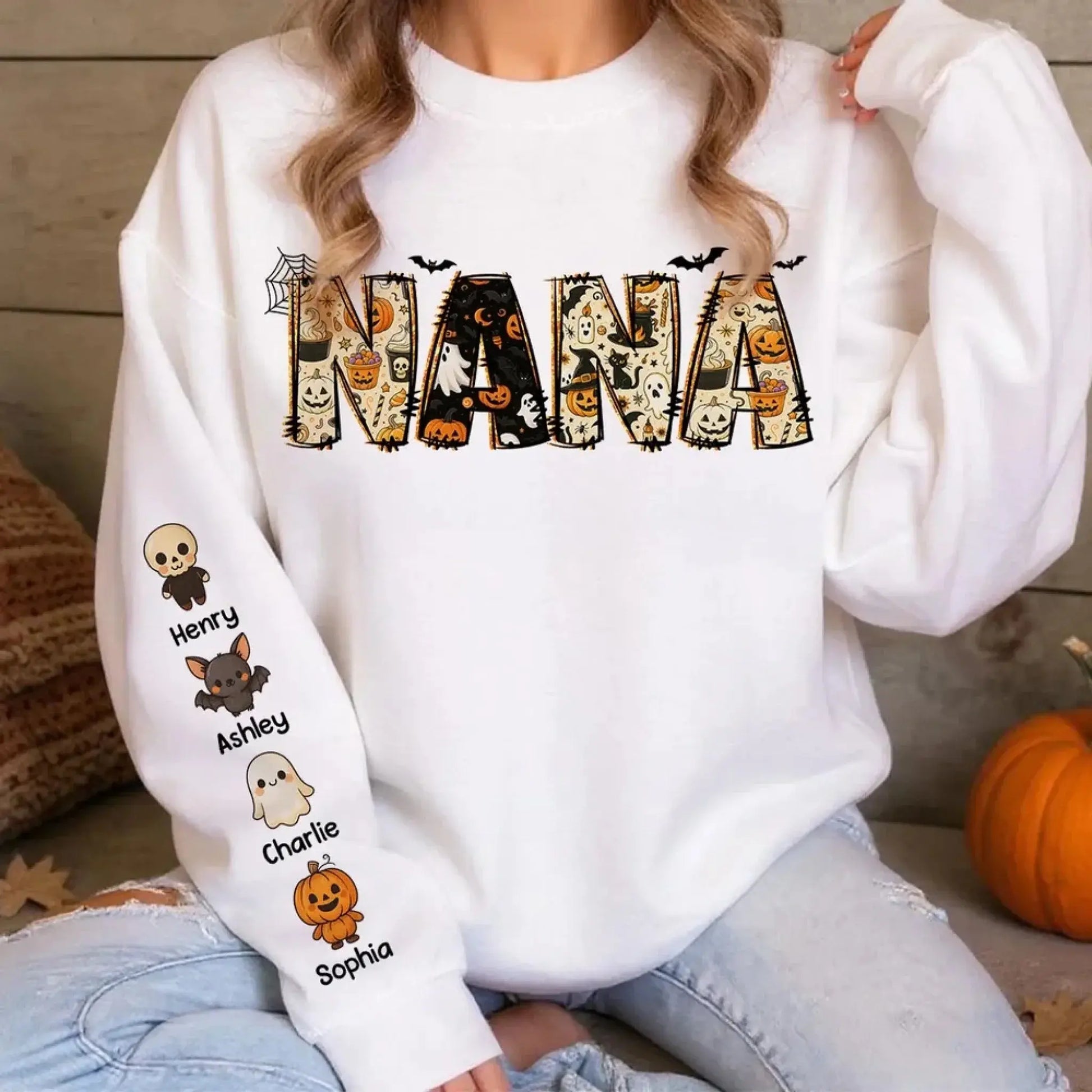 Halloween Mama Grandma – Personalized Sweatshirt – Fun Spooky Fall Gift for Mom, Grandma, Nana, or Mimi to Celebrate Halloween  Ezcustomize
