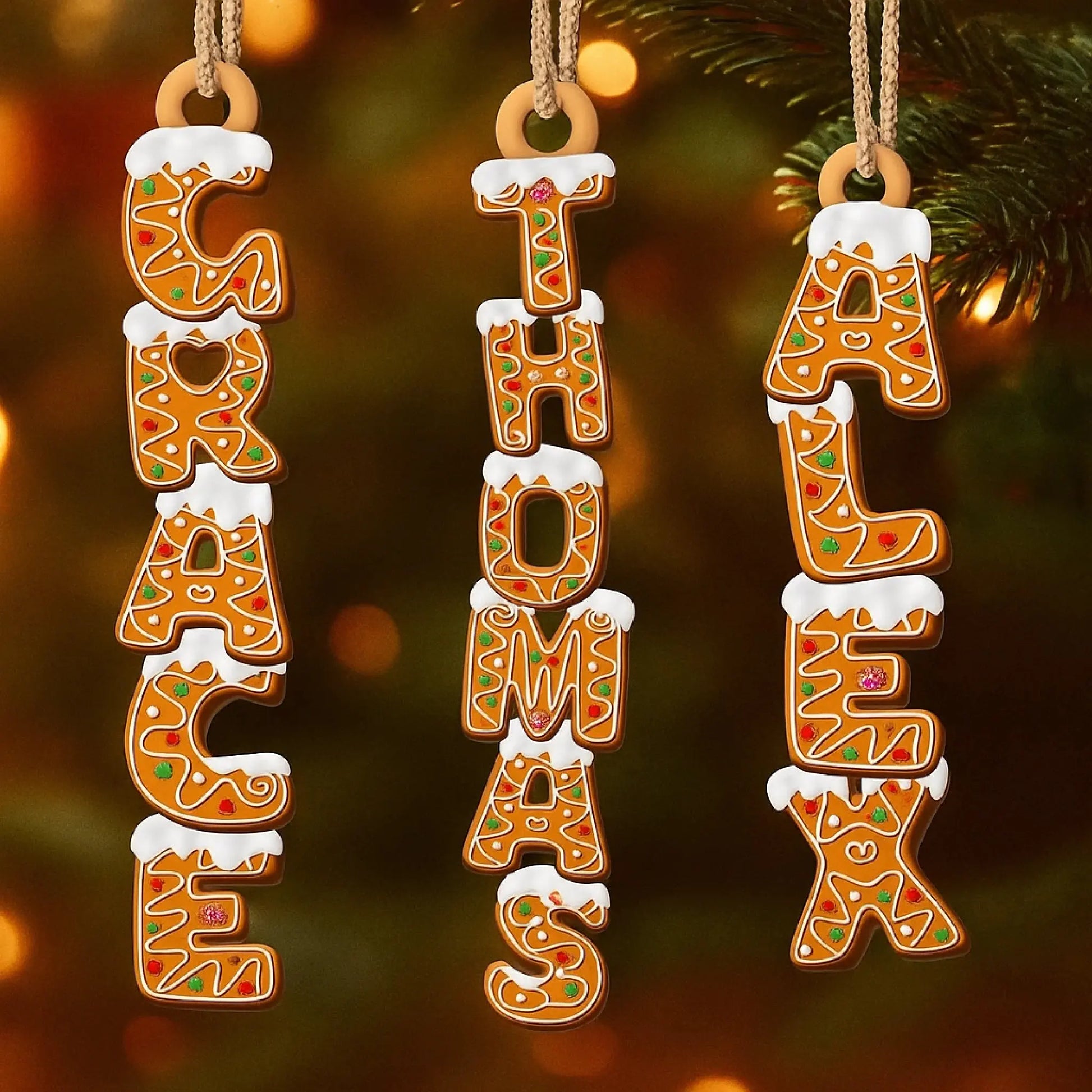 Handmade Gingerbread Letter Wooden Ornament – Personalized Gift One Letter at a Time – Birthday & Christmas Keepsake for Loved Ones  Ezcustomize