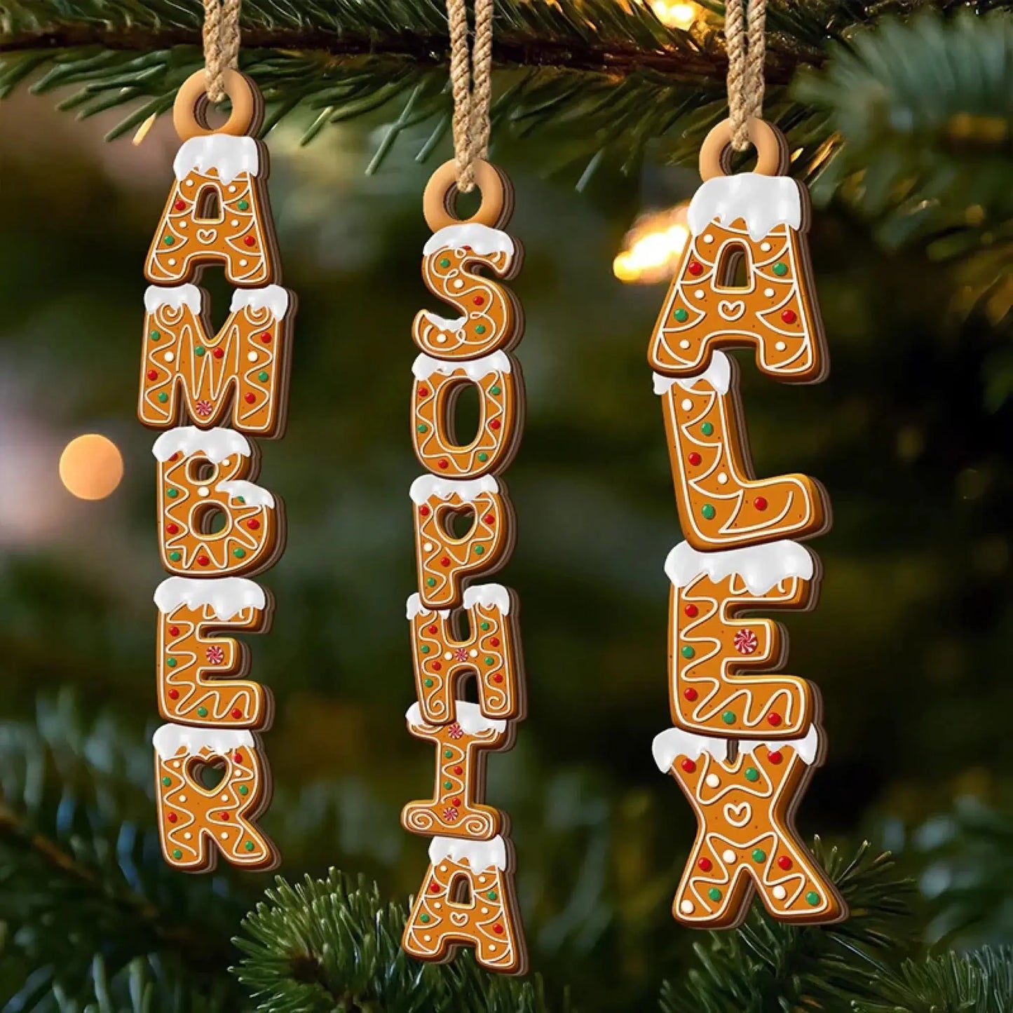 Handmade Gingerbread Letter Wooden Ornament – Personalized Gift One Letter at a Time – Birthday & Christmas Keepsake for Loved Ones  Ezcustomize