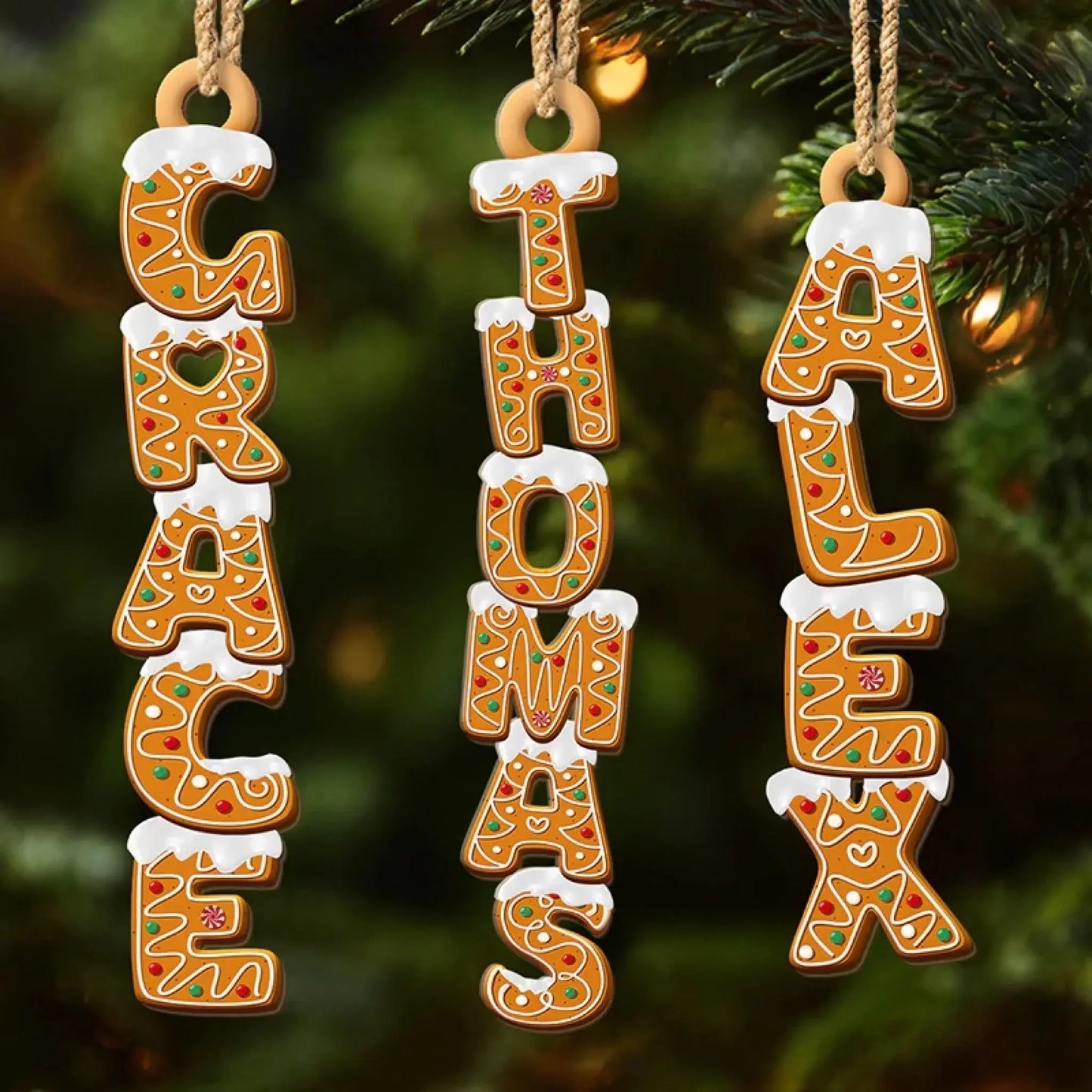 Handmade Gingerbread Letter Wooden Ornament – Personalized Gift One Letter at a Time – Birthday & Christmas Keepsake for Loved Ones  Ezcustomize