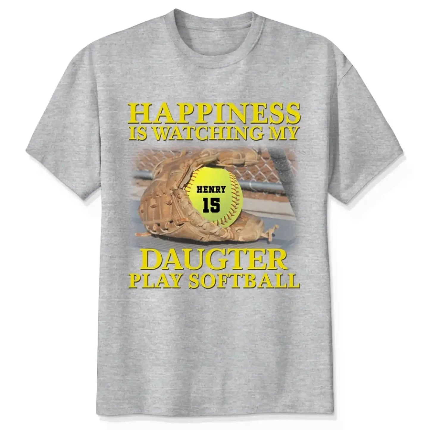 Happiness Is Watching My Granddaughter Play Softball Softball Grandma - Personalized T-Shirt, Gift For Softball Mom/ Grandma  Ezcustomize