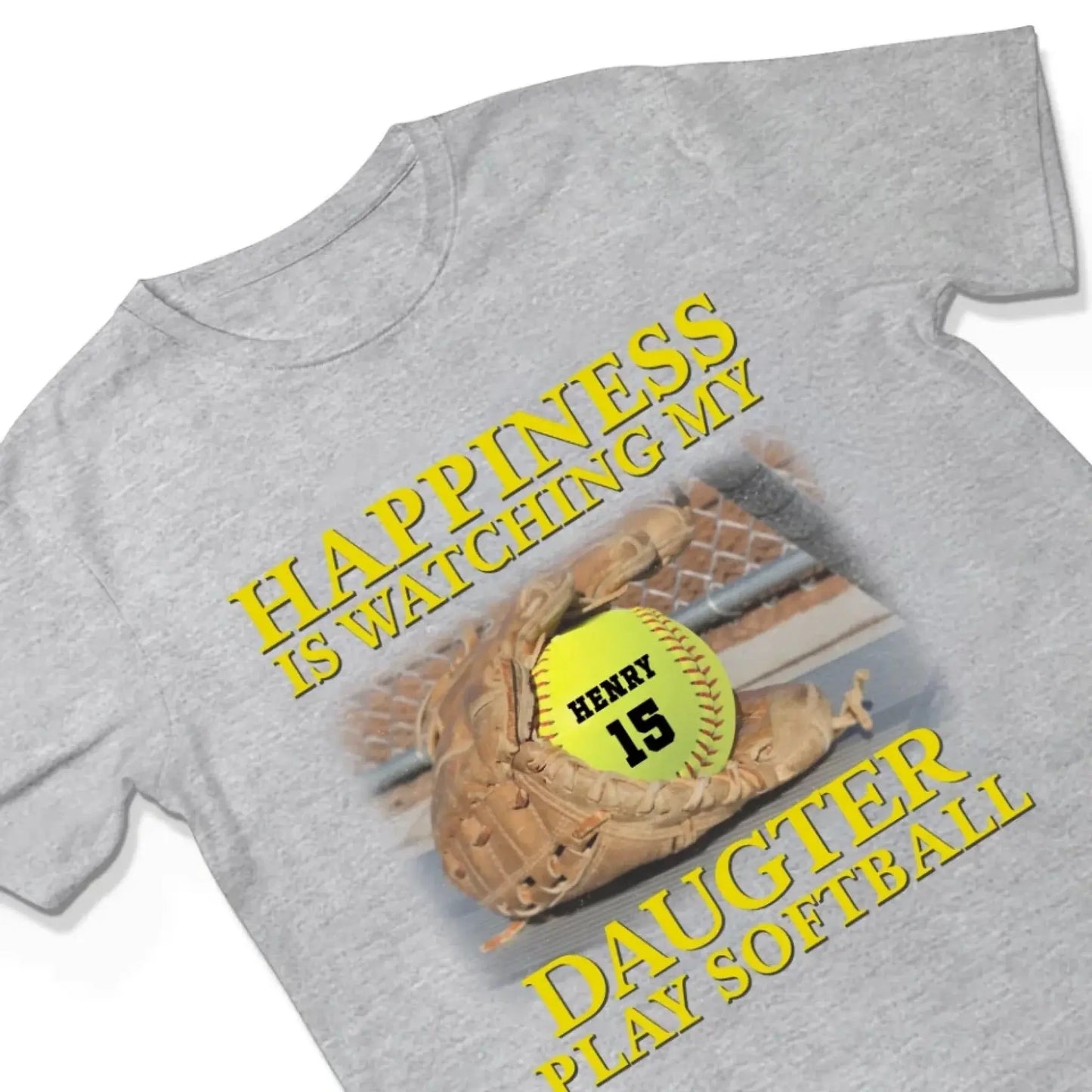 Happiness Is Watching My Granddaughter Play Softball Softball Grandma - Personalized T-Shirt, Gift For Softball Mom/ Grandma  Ezcustomize