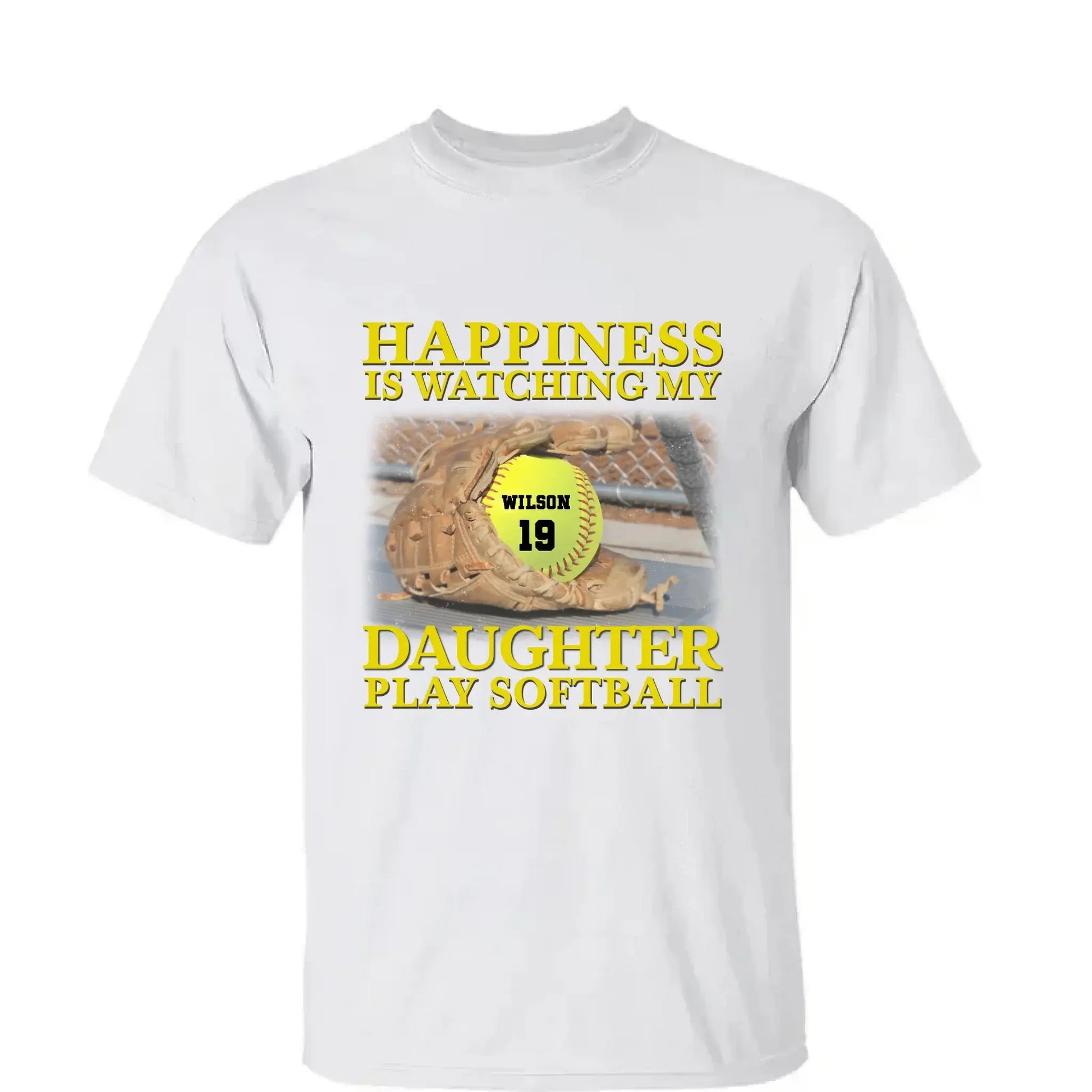 Happiness Is Watching My Granddaughter Play Softball Softball Grandma - Personalized T-Shirt, Gift For Softball Mom/ Grandma  Ezcustomize