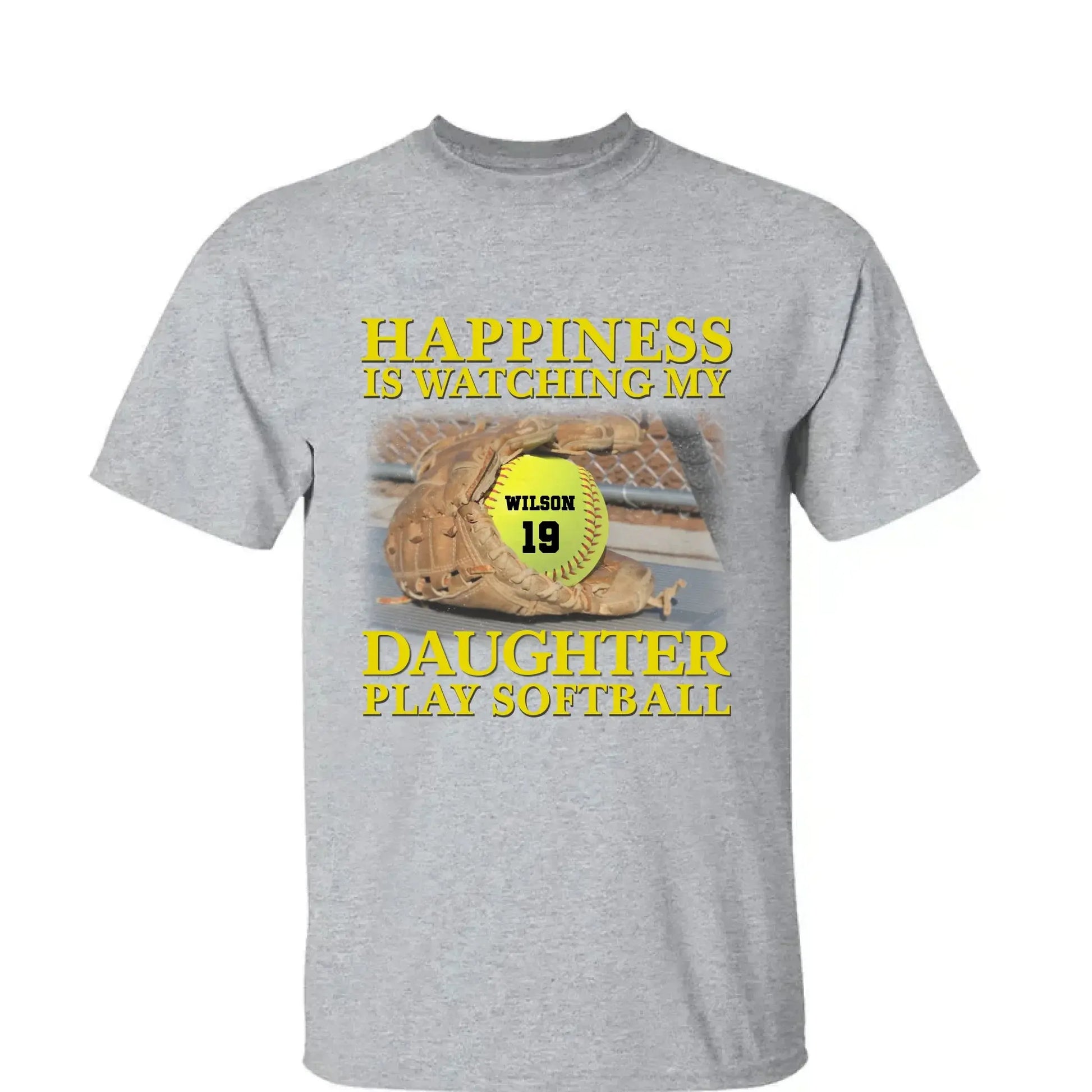 Happiness Is Watching My Granddaughter Play Softball Softball Grandma - Personalized T-Shirt, Gift For Softball Mom/ Grandma  Ezcustomize