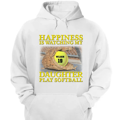 Happiness Is Watching My Granddaughter Play Softball Softball Grandma - Personalized T-Shirt, Gift For Softball Mom/ Grandma  Ezcustomize