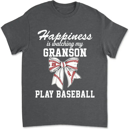 Happiness Is Watching My Kid Play – Personalized T-Shirt – Custom Football, Baseball, Softball Shirt for Proud Sports Parents  Ezcustomize