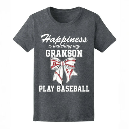 Happiness Is Watching My Kid Play – Personalized T-Shirt – Custom Football, Baseball, Softball Shirt for Proud Sports Parents  Ezcustomize