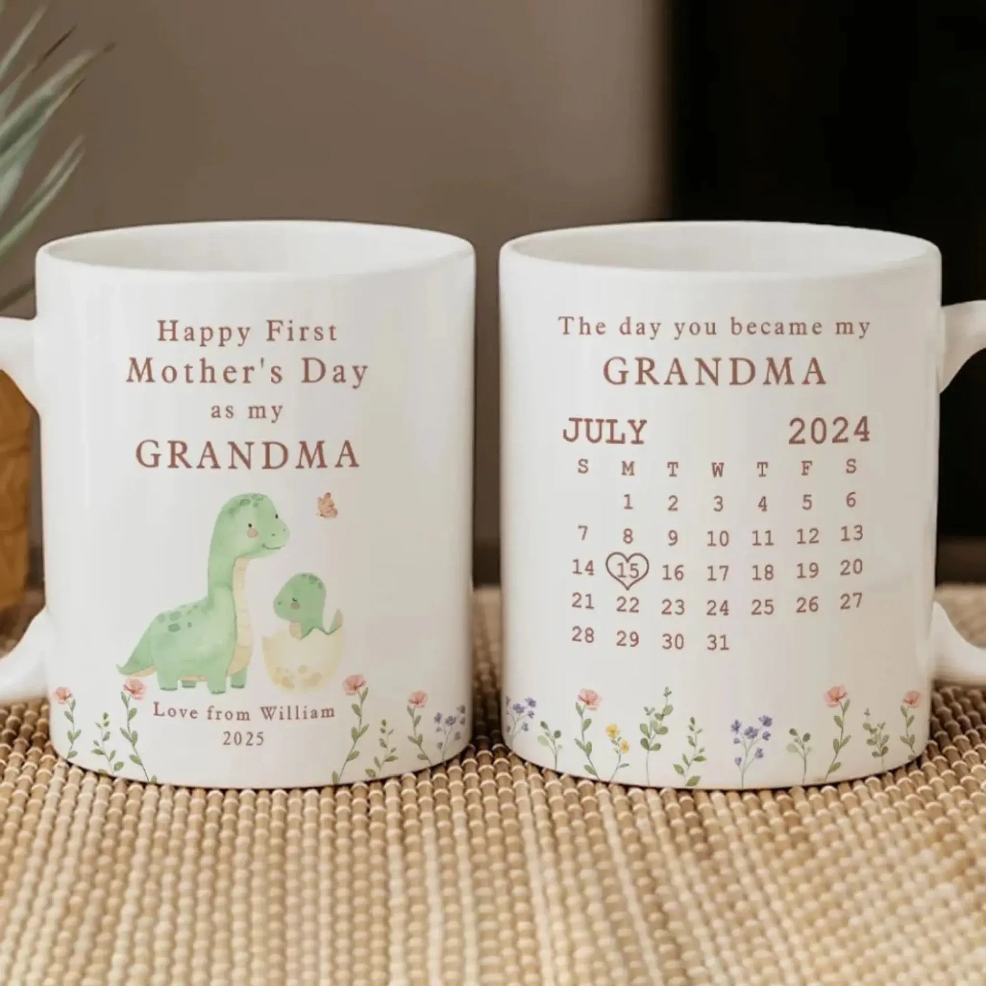 Happy 1st Mother’s Day Calendar Mug – Personalized Keepsake for Grandma, Nana, or Mommy – Custom Gift with Name & Date  Ezcustomize