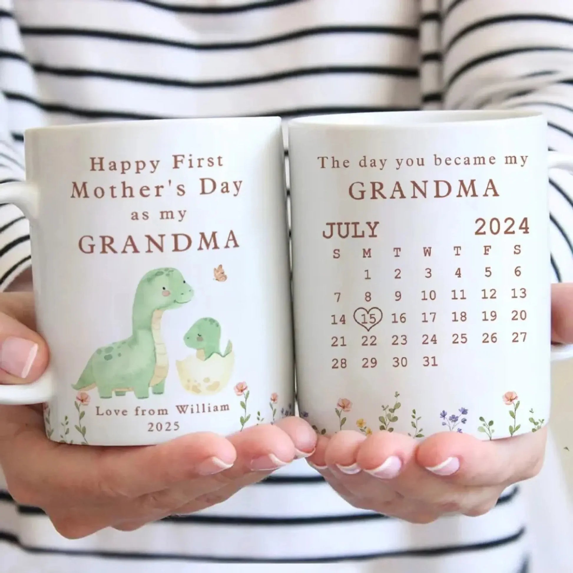 Happy 1st Mother’s Day Calendar Mug – Personalized Keepsake for Grandma, Nana, or Mommy – Custom Gift with Name & Date  Ezcustomize