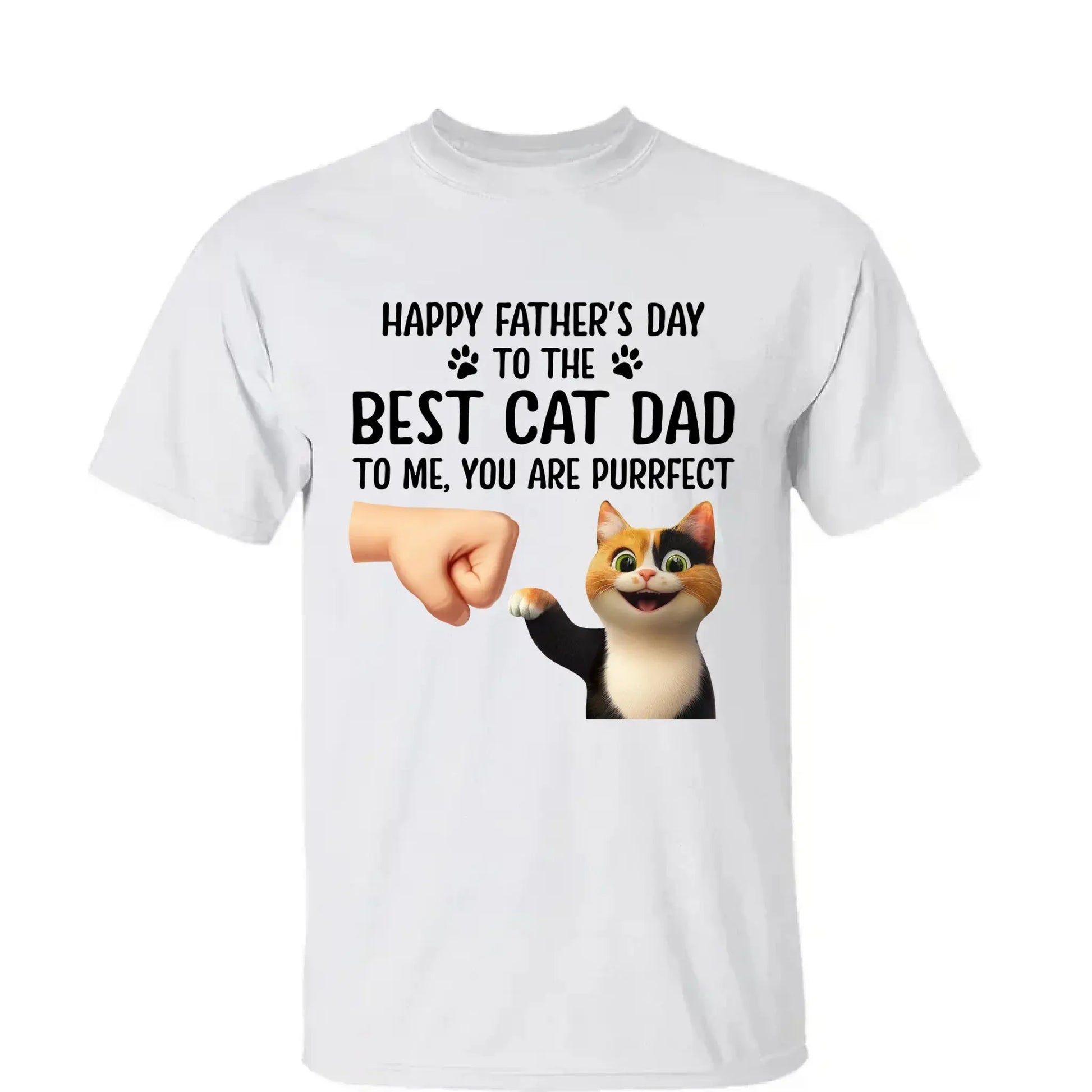 "Happy Father's Day to the Best Cat Dad - You're Purrfect!" Personalized Shirt - Custom Gift for Cat Dads  Ezcustomize