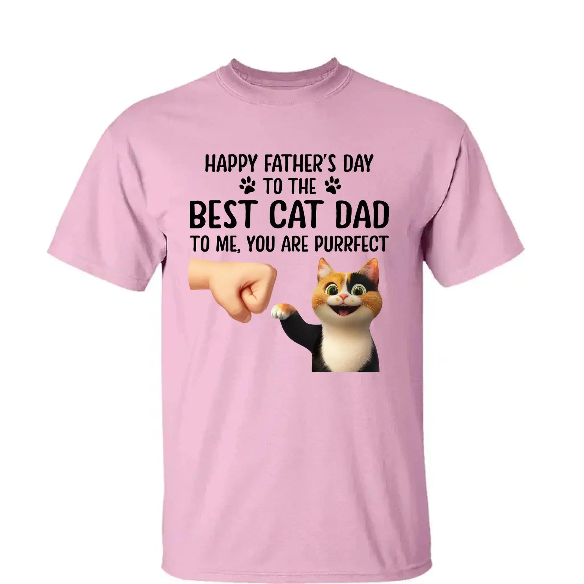"Happy Father's Day to the Best Cat Dad - You're Purrfect!" Personalized Shirt - Custom Gift for Cat Dads  Ezcustomize