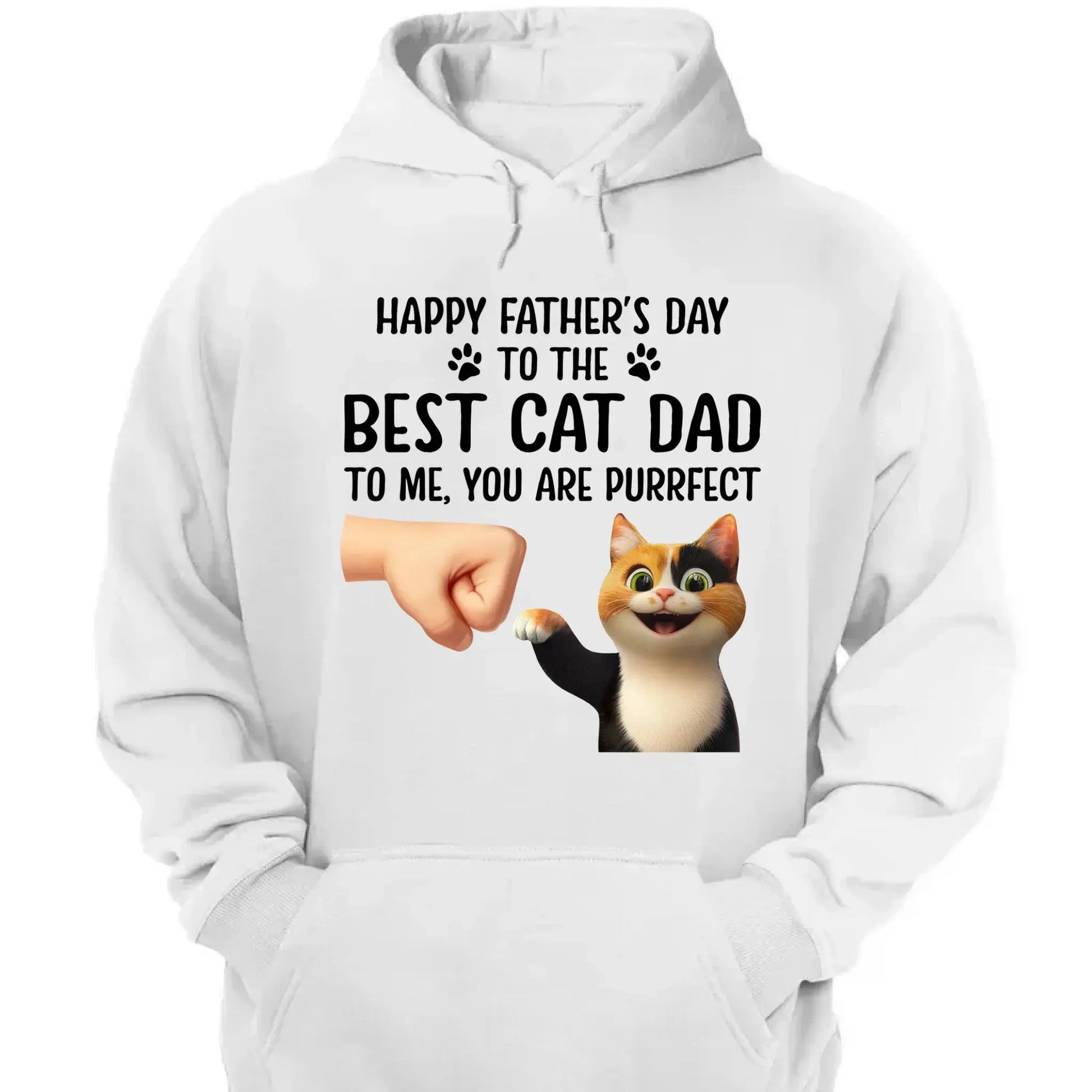 "Happy Father's Day to the Best Cat Dad - You're Purrfect!" Personalized Shirt - Custom Gift for Cat Dads  Ezcustomize
