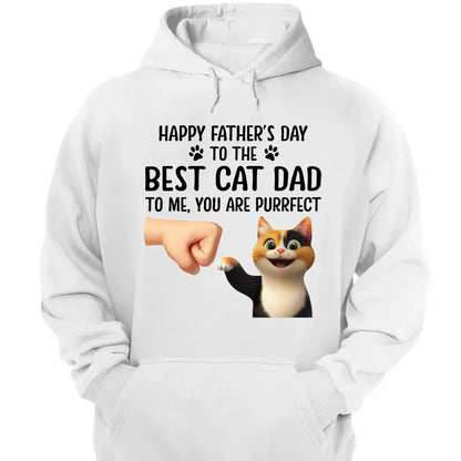 "Happy Father's Day to the Best Cat Dad - You're Purrfect!" Personalized Shirt - Custom Gift for Cat Dads  Ezcustomize