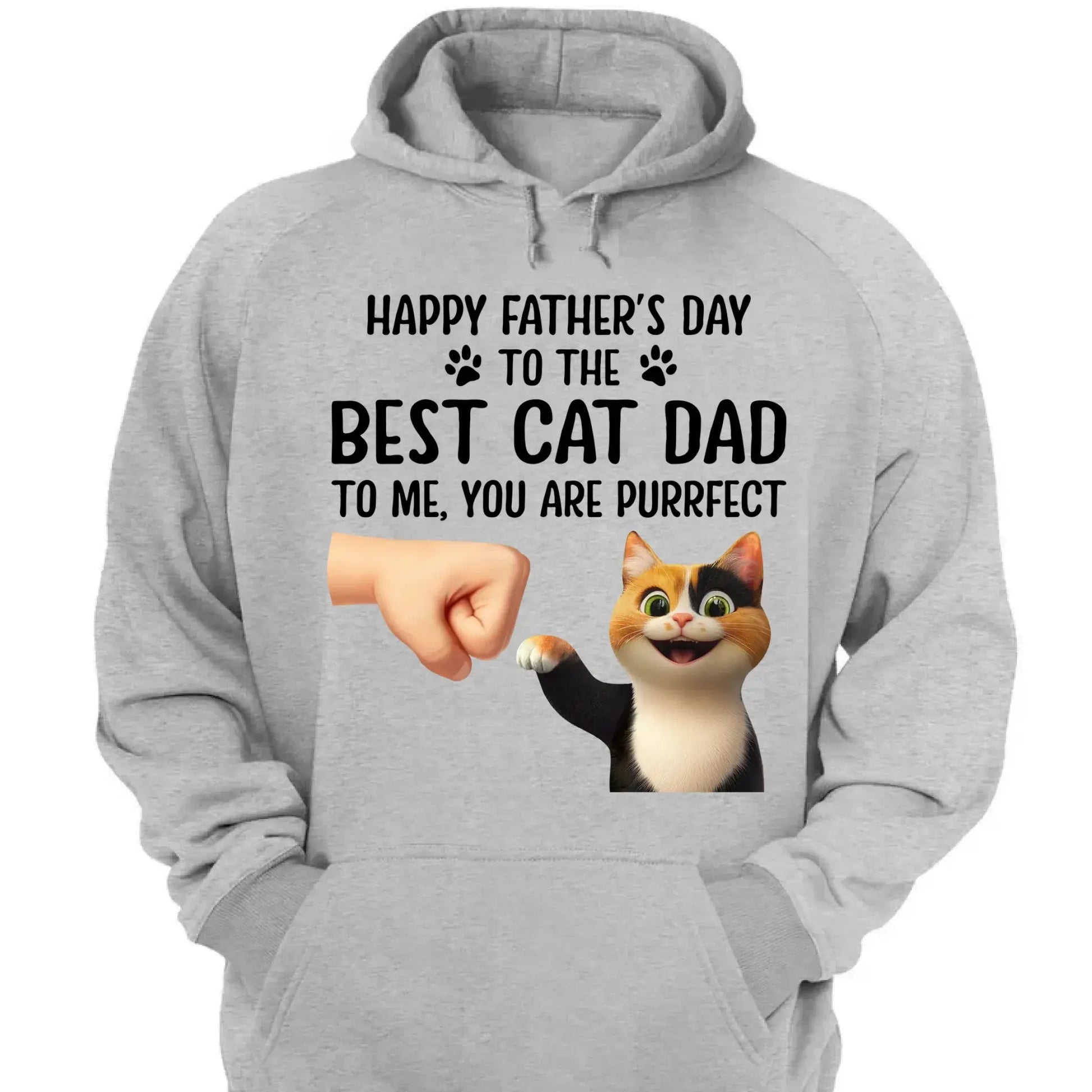 "Happy Father's Day to the Best Cat Dad - You're Purrfect!" Personalized Shirt - Custom Gift for Cat Dads  Ezcustomize