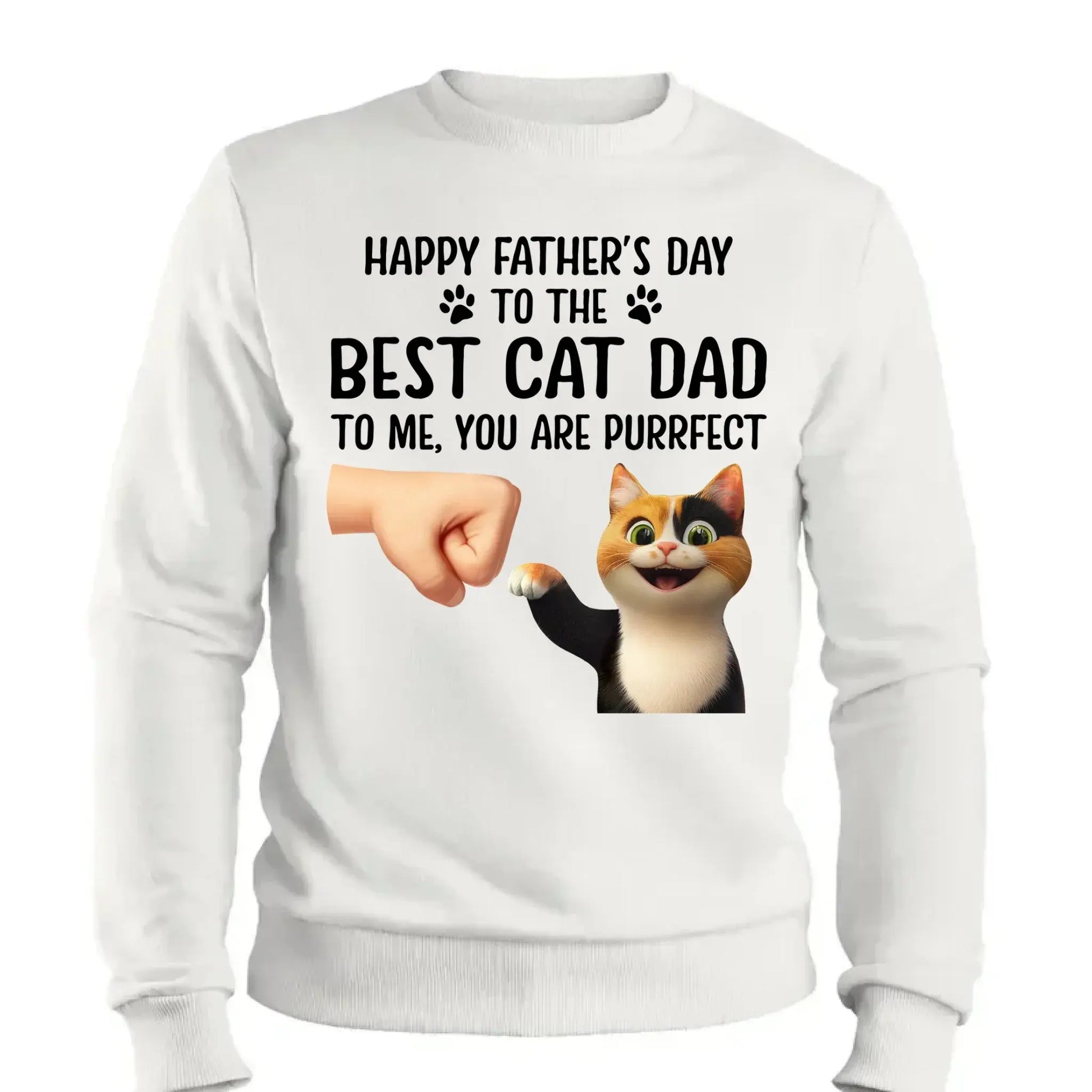 "Happy Father's Day to the Best Cat Dad - You're Purrfect!" Personalized Shirt - Custom Gift for Cat Dads  Ezcustomize