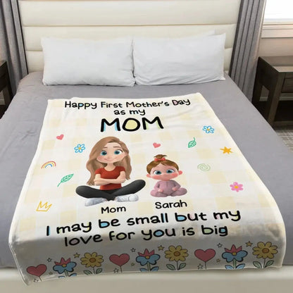 Happy First Mother’s Day Mom and Baby – Personalized Fleece Blanket Throw – Cozy Keepsake Gift for New Moms  Ezcustomize
