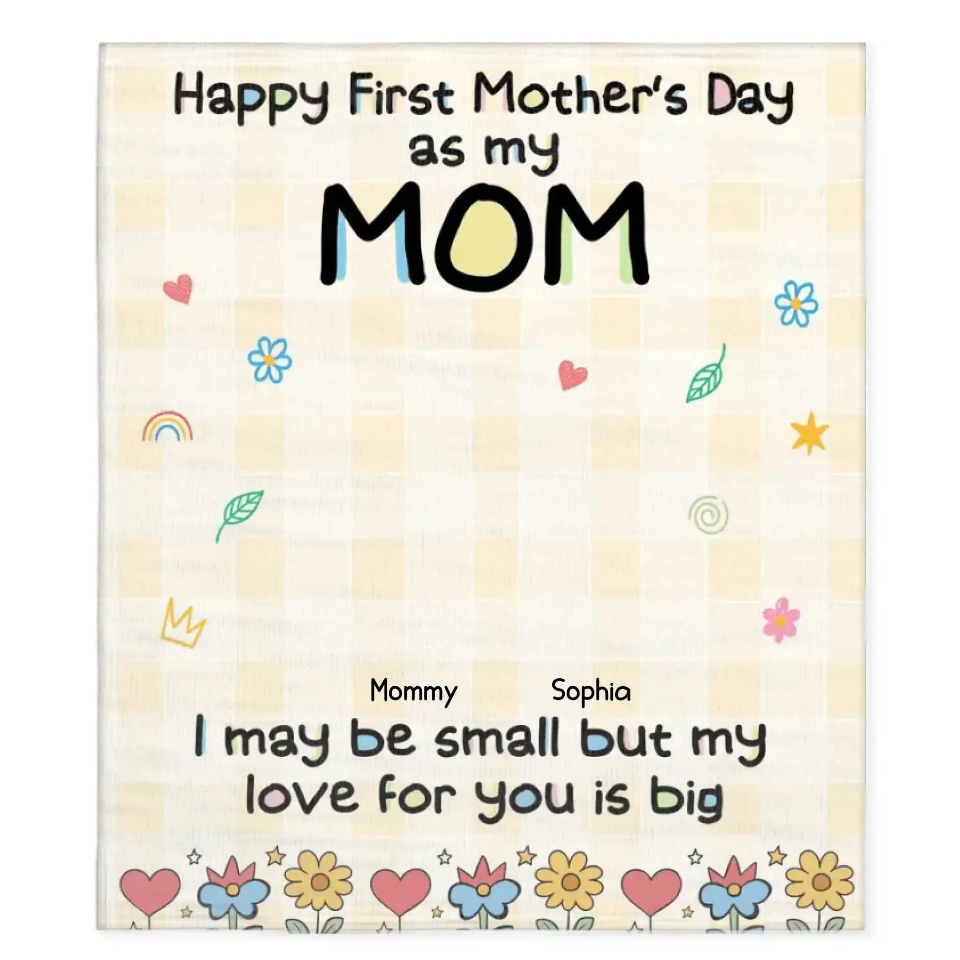 Happy First Mother’s Day Mom and Baby – Personalized Fleece Blanket Throw – Cozy Keepsake Gift for New Moms  Ezcustomize