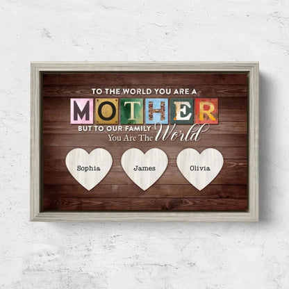 Happy Mother’s Day Wall Art – Personalized Poster/Canvas – Custom Gift for Mom, You Are the World to Us  Ezcustomize