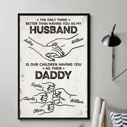 Having You as My Husband Fist Bump Outline Art – Personalized Poster/Canvas – Custom Romantic Gift for Husband or Anniversary  Ezcustomize