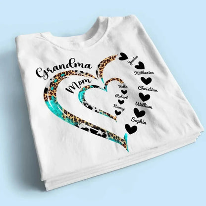 Heart in Heart Mom & Grandma – Personalized Light Color Shirt, Custom Gift for Mothers & Grandmothers  Ezcustomize