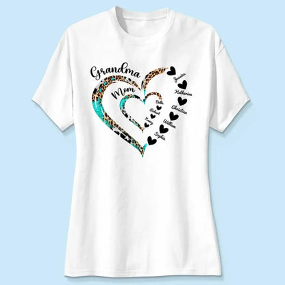 Heart in Heart Mom & Grandma – Personalized Light Color Shirt, Custom Gift for Mothers & Grandmothers  Ezcustomize